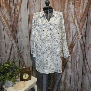 ✨ Chic Meets Classic – Floral & Polka Dot Button-Up Shirt! ✨